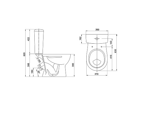 Унитаз компакт Santeri Орион 1.P403.8.S00.00B.F комфорт с бачком и сиденьем