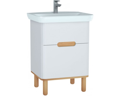 Тумба с раковиной Vitra Sento 63 60822 подвесная Белая