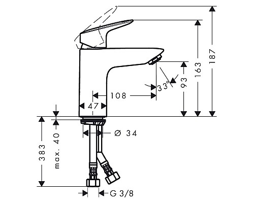 Смеситель для раковины Hansgrohe Logis 71100000