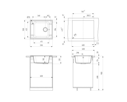Кухонная мойка Ulgran U-604-307 терракот