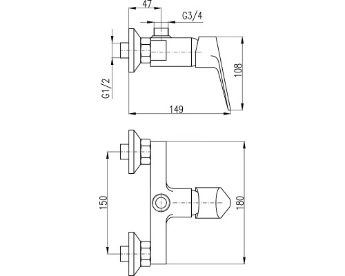 Смеситель для душа Rav Slezak Victoria VI282.5 Хром