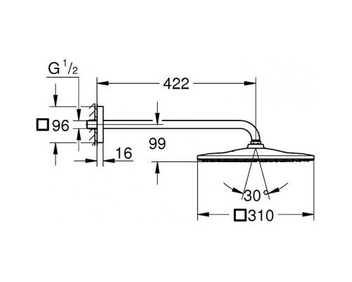 Верхний душ Grohe Rainshower 310 Mono 26563000 Хром