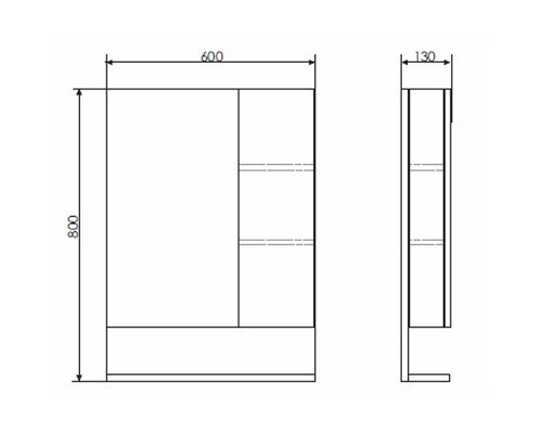 Зеркало со шкафом Comforty Рига 60 00004142211 Дуб сонома
