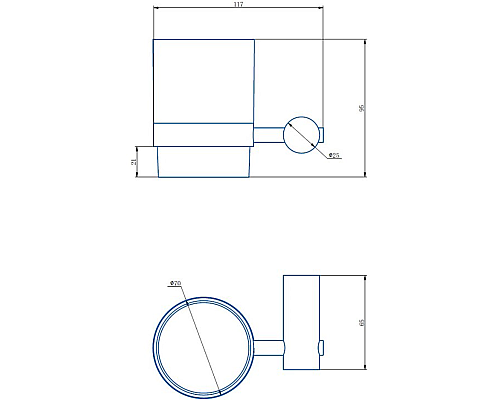 Стакан для зубных щеток Haiba HB8406 Хром