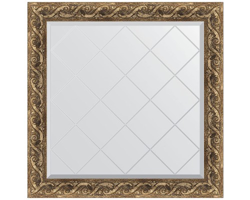 Зеркало Evoform Exclusive-G 86х86 BY 4313 с гравировкой в багетной раме - Фреска 84 мм