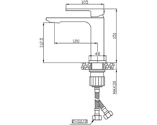 Смеситель для раковины Orange Lutz M04-021b Черный