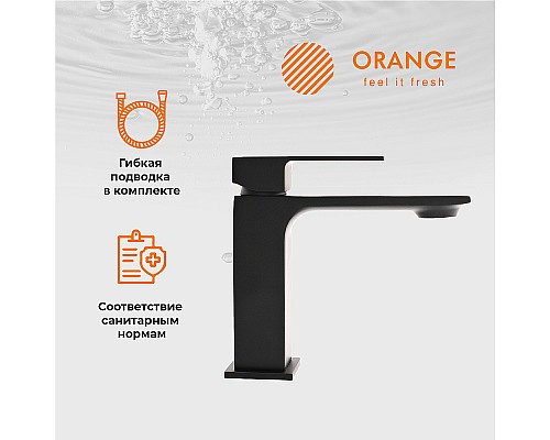 Смеситель для раковины Orange Lutz M04-021b Черный