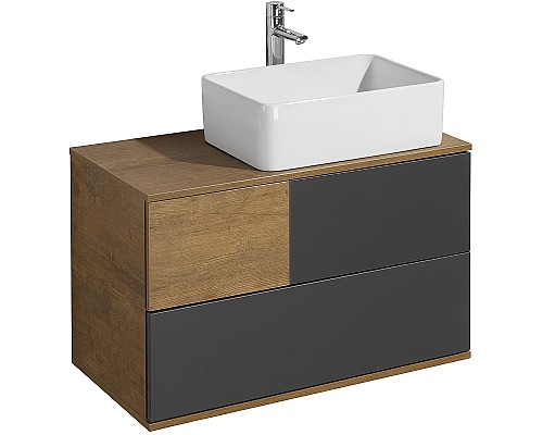 Тумба под раковину Aquaton Терра 85 1A247201TEKA0 подвесная Дуб кантри Антрацит