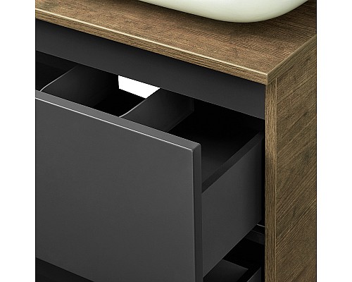 Тумба под раковину Aquaton Терра 85 1A247201TEKA0 подвесная Дуб кантри Антрацит