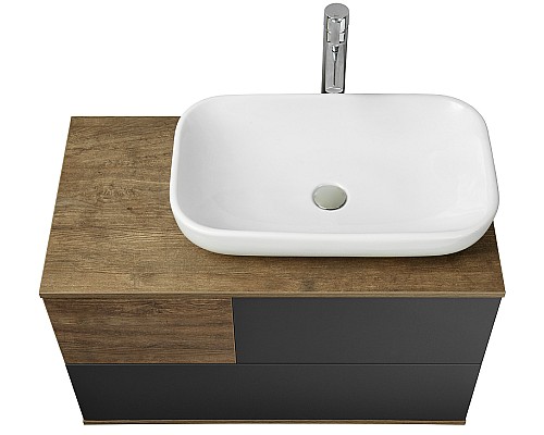 Тумба под раковину Aquaton Терра 85 1A247201TEKA0 подвесная Дуб кантри Антрацит