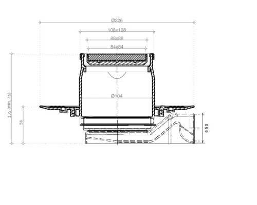 Точечный трап Confluo Standard 10х10 Plate 8 2in1