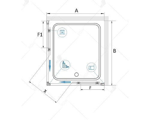 Душевой уголок RGW CL-34B 100х100