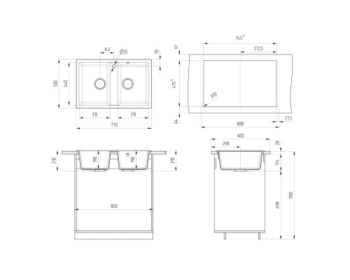 Кухонная мойка Ulgran U-608-307 терракот
