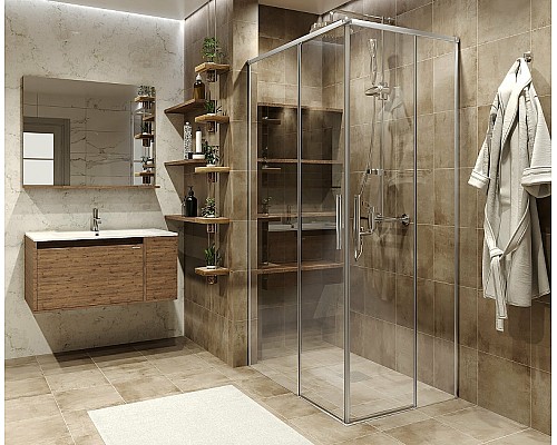 Душевой уголок Grossman Fly 70х90 GR-7090Fl профиль Хром стекло прозрачное