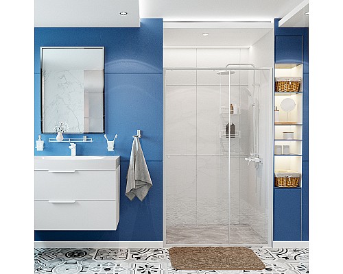 Душевая дверь WasserKRAFT Rhin 120 44S05 профиль Белый стекло прозрачное