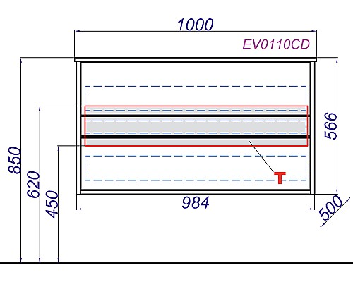 Тумба под раковину Clarberg Evolution 100 EV0110CD подвесная Крафт темный