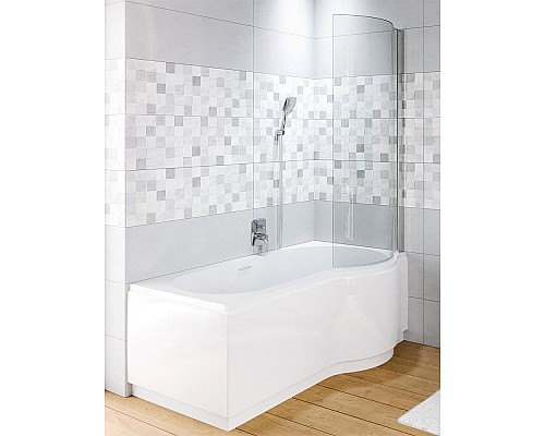 Шторка на ванну Riho Novik Z108 80 GZT94000762 R профиль Хром стекло прозрачное