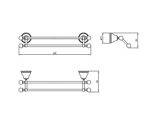 Полотенцедержатель Migliore Provance 17668 двойной Хром