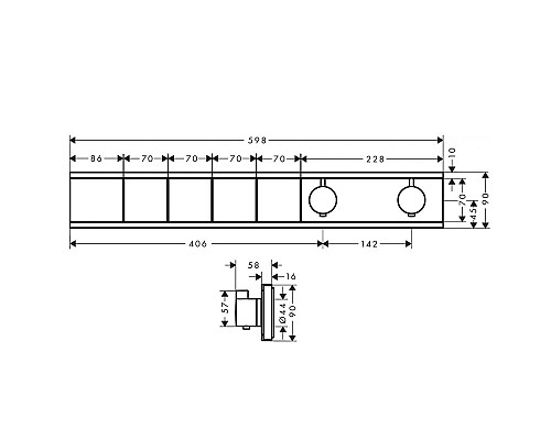 Термостат для душа Hansgrohe RainSelect бронза 15382140