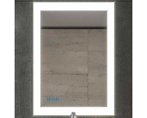Зеркало Бриклаер Вега 55 4627125414206 с подсветкой с бесконтактным выключателем и часами