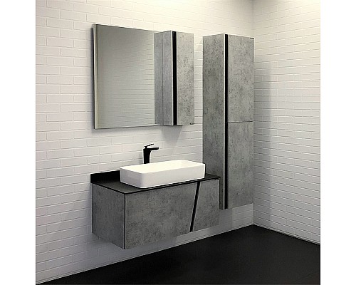 Тумба с раковиной Comforty Эдинбург 90 00004149881 подвесная Бетон светлый