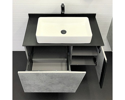 Тумба с раковиной Comforty Эдинбург 90 00004149881 подвесная Бетон светлый