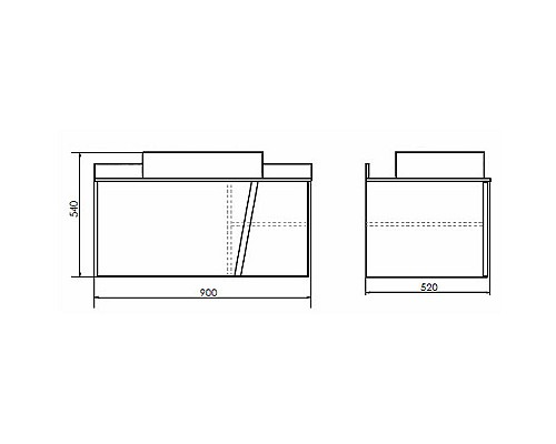 Тумба с раковиной Comforty Эдинбург 90 00004149881 подвесная Бетон светлый
