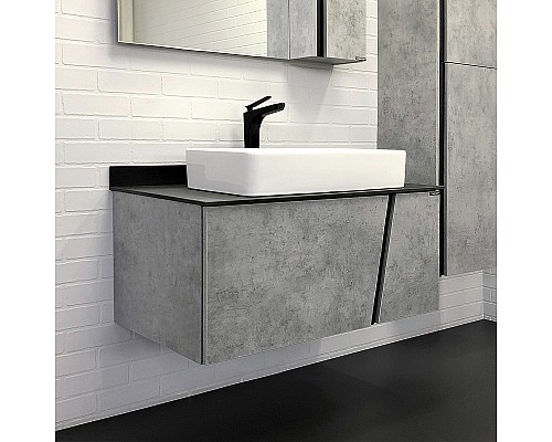 Тумба с раковиной Comforty Эдинбург 90 00004149881 подвесная Бетон светлый