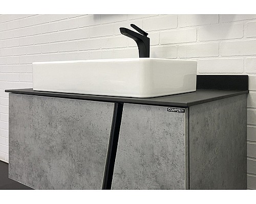 Тумба с раковиной Comforty Эдинбург 90 00004149881 подвесная Бетон светлый