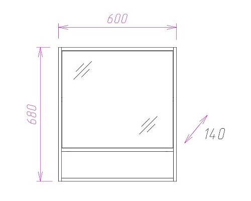 Зеркальный шкаф Onika Натали 60.00 R 206061 Ясень таормина