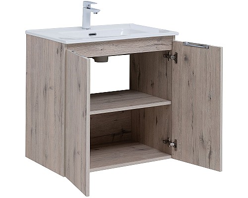 Тумба под раковину Aquanet Алвита New 70 303906 подвесная Дуб веллингтон белый