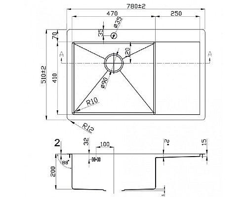 Мойка для кухни Zorg ZL R 780510-R