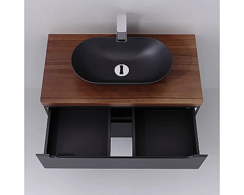 Тумба под раковину Jorno Wood 100 wood.01.100/P/GR подвесная Серая