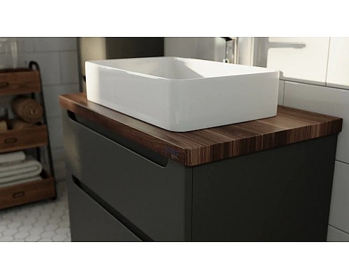 Тумба под раковину Jorno Wood 100 wood.01.100/P/GR подвесная Серая