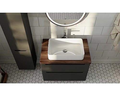 Тумба под раковину Jorno Wood 100 wood.01.100/P/GR подвесная Серая