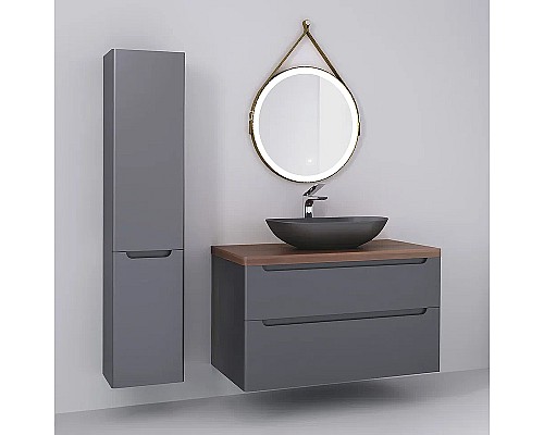 Тумба под раковину Jorno Wood 100 wood.01.100/P/GR подвесная Серая