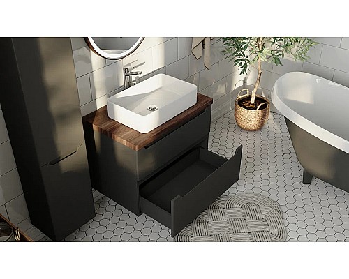 Тумба под раковину Jorno Wood 100 wood.01.100/P/GR подвесная Серая