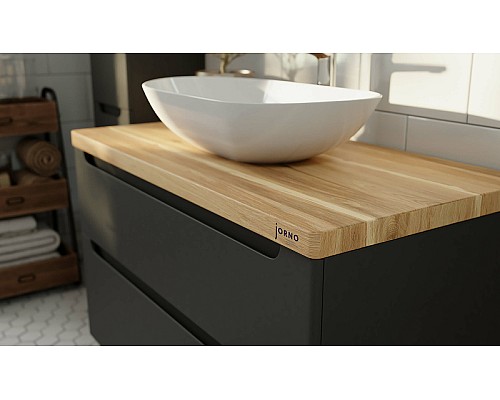 Тумба под раковину Jorno Wood 100 wood.01.100/P/GR подвесная Серая