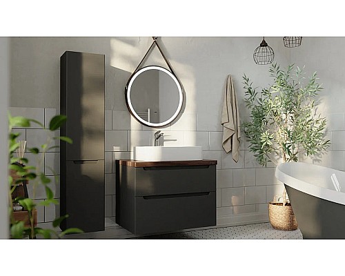 Тумба под раковину Jorno Wood 100 wood.01.100/P/GR подвесная Серая