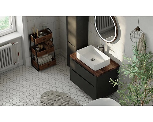 Тумба под раковину Jorno Wood 100 wood.01.100/P/GR подвесная Серая