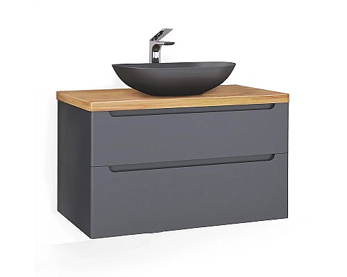 Тумба под раковину Jorno Wood 100 wood.01.100/P/GR подвесная Серая