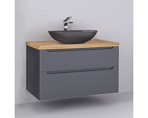 Тумба под раковину Jorno Wood 100 wood.01.100/P/GR подвесная Серая