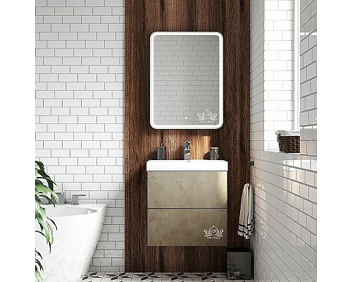 Зеркальный шкаф Art&Max Platino AM-Pla-600-800-1D-L-DS-F с подсветкой с сенсорным выключателем Белый