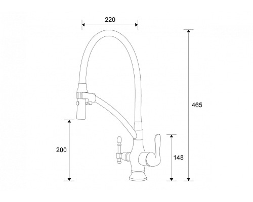 Смеситель для кухни под фильтр ZORG Zorg Sanitary ZR 347-6 YF