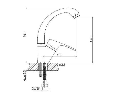 Смеситель для кухни Haiba HB1216 Хром