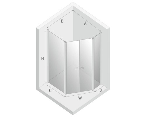 Душевое ограждение NEW TRENDY NEW SOLEO 100x80x195 (хром)