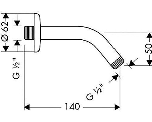 Держатель для верхнего душа Hansgrohe 27411000
