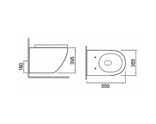 Унитаз SantiLine SL-5002MM подвесной Мрамор матовый с сиденьем Микролифт