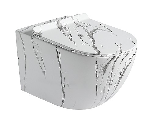 Унитаз SantiLine SL-5002MM подвесной Мрамор матовый с сиденьем Микролифт