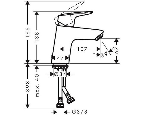 Смеситель для раковины Hansgrohe Logis 71077000